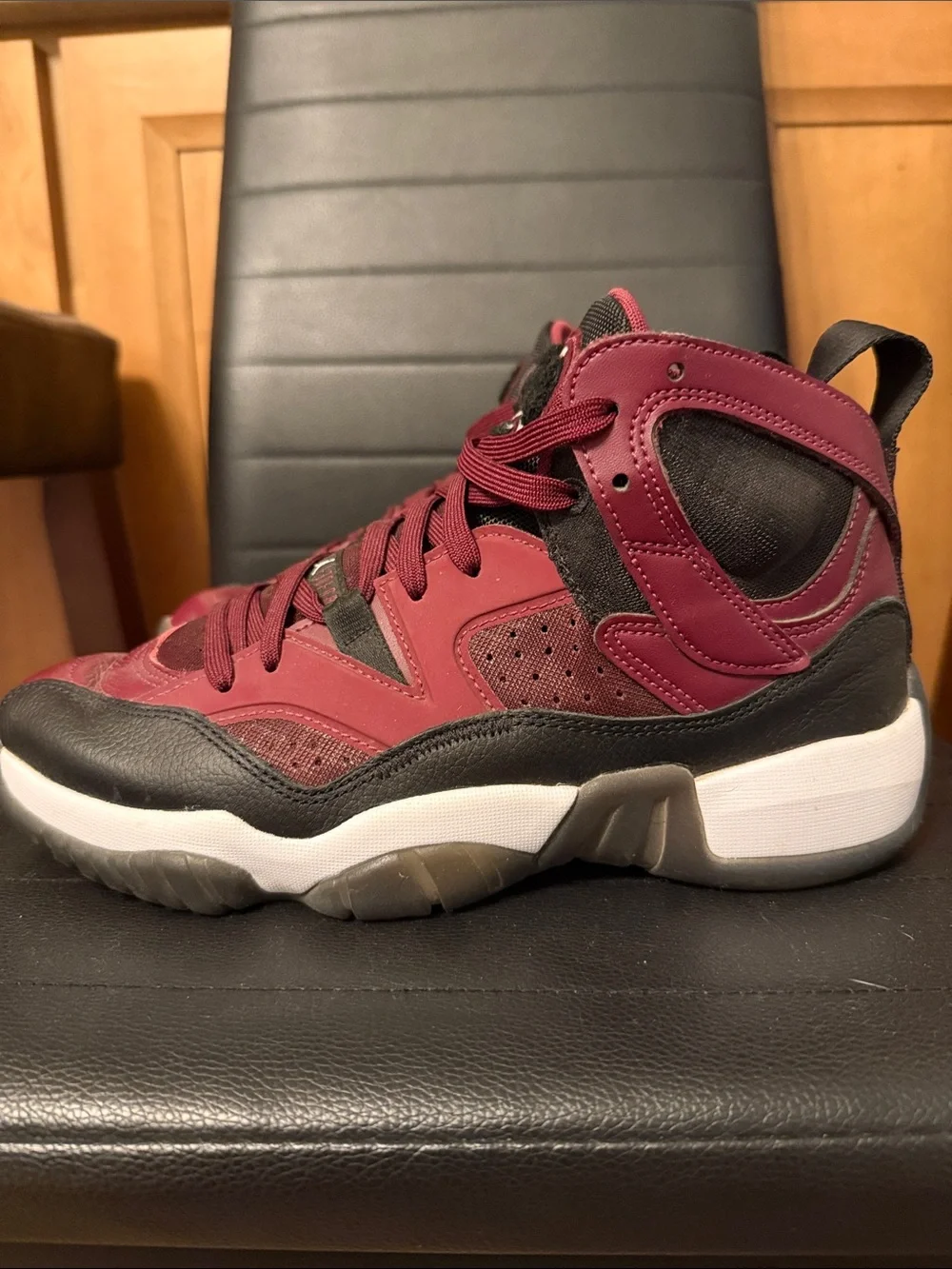 Womens Maroon and Black High-Top Sneakers